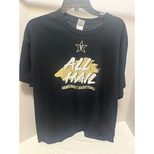 Vanderbilt Commodores NCAA Adult BLACK SS T Shirt Tee Cotton Sz XL All Hail
